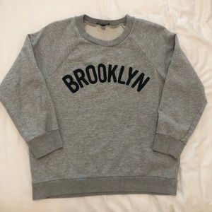 J. Crew Brooklyn crewneck sweatshirt, grey navy, L